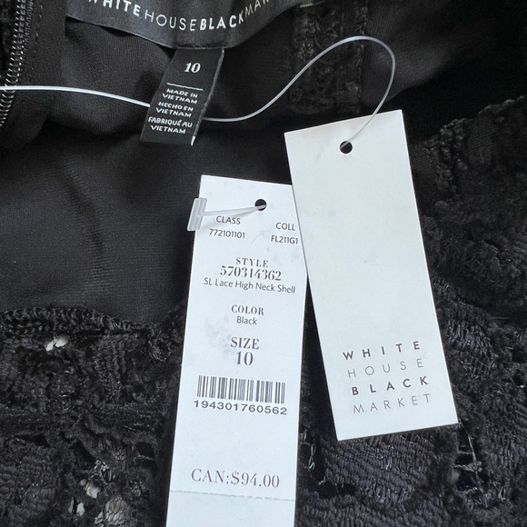 NWT White House Black Market Shirt Women Lace Sz 10 - Picture 9 of 11